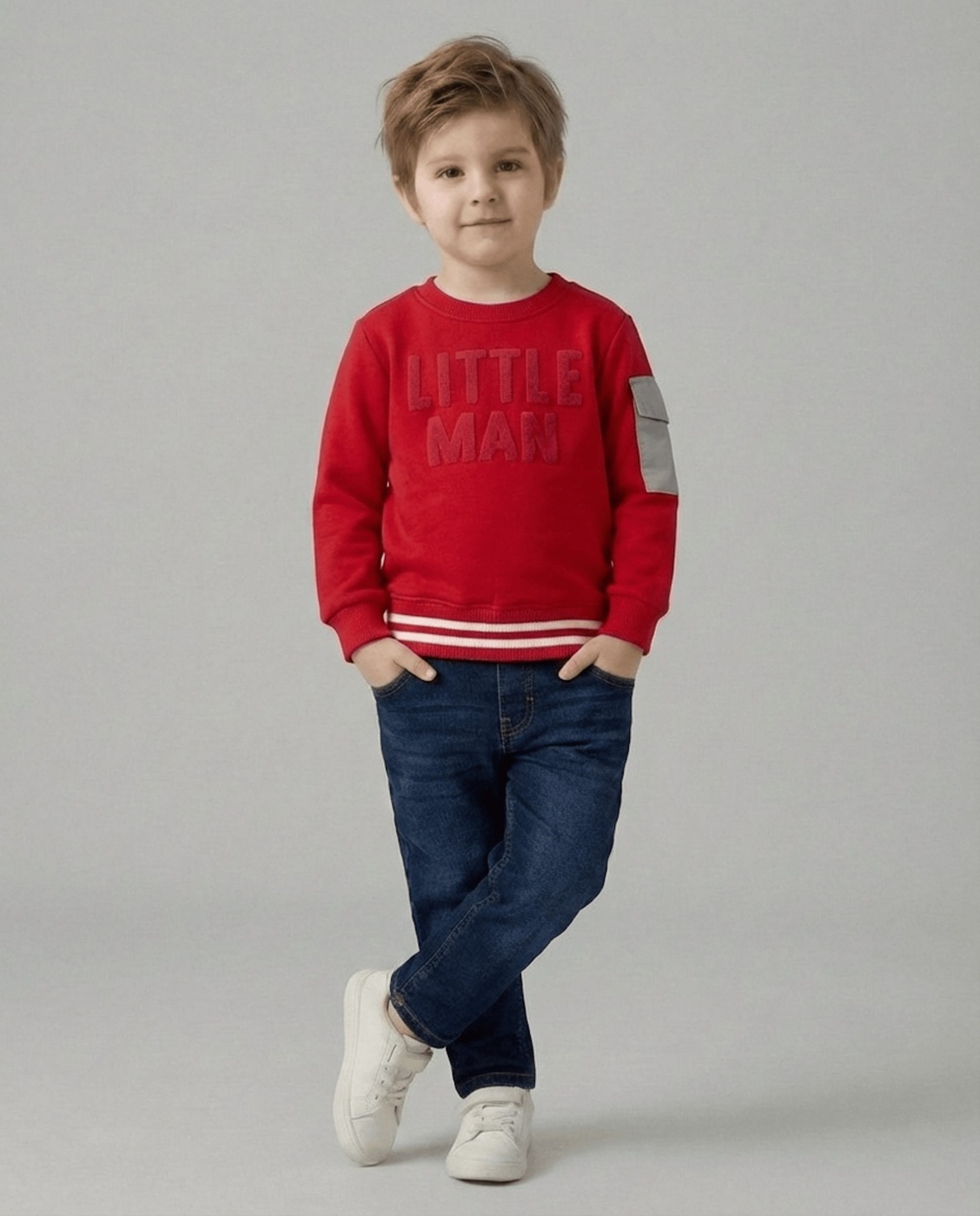 Little Man Set Red - Boy (Dark Blue Jeans)