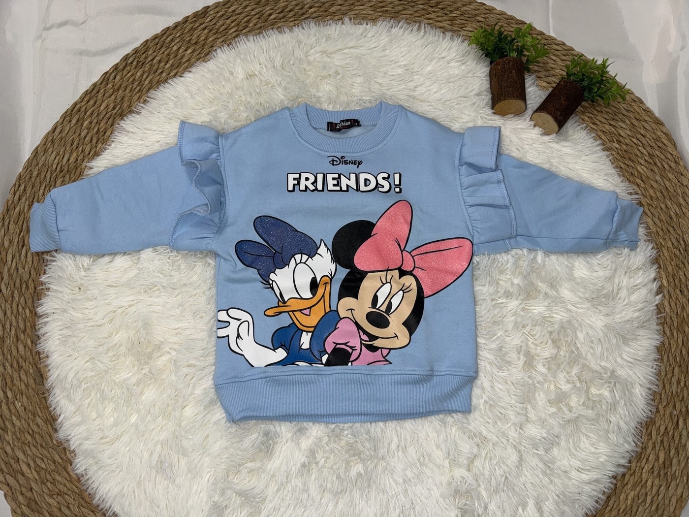 Disney Friends Sweatshirt Light Blue - Girl (Minnie & Daisy Ruffles)