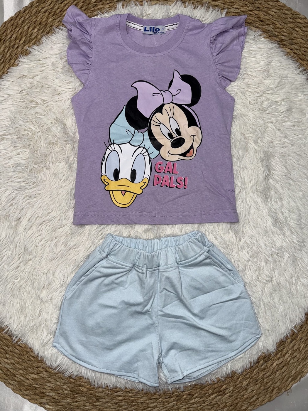 Minnie & Daisy Purple Set - Girl (Ruffle Sleeves)-10