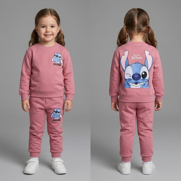 Stitch Pink Set - Girl (Back Print)