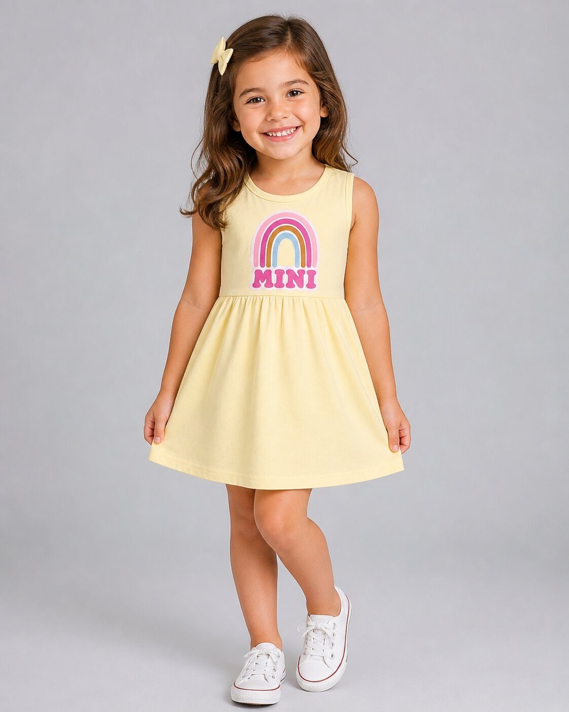 Brand Rainbow Yellow Dress - Girl (Rainbow Graphic)-10