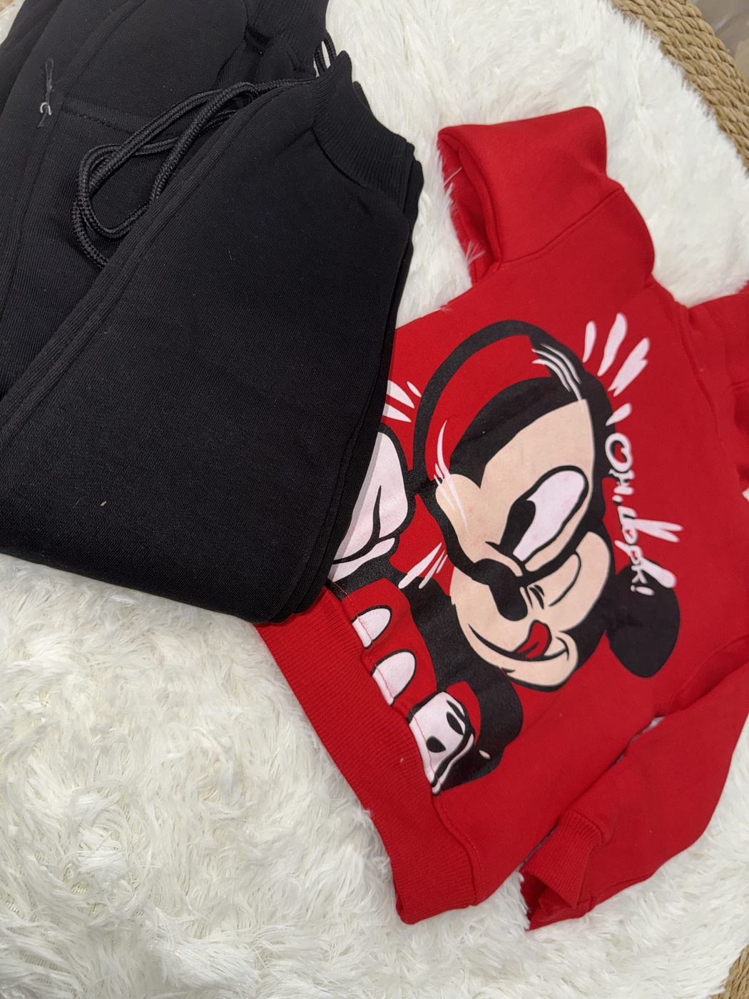 Mickey Mouse Red Hoodie - Boy (Peeking Mickey)
