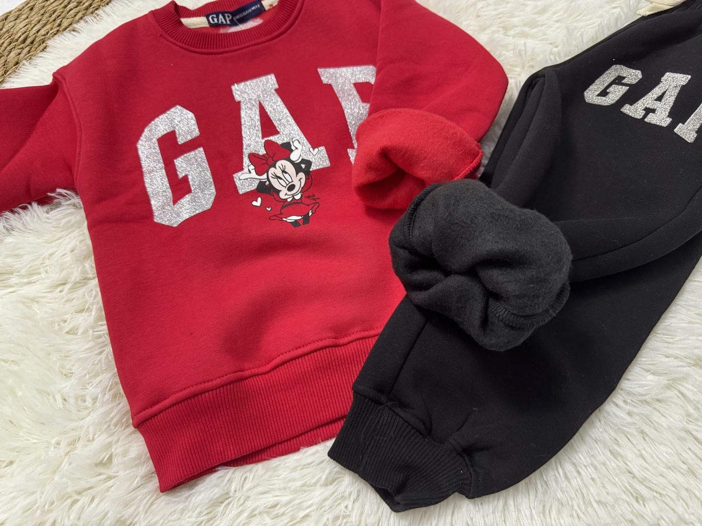 Minnie Mouse Set Red & Black - Girl (Sequin Bow Back)