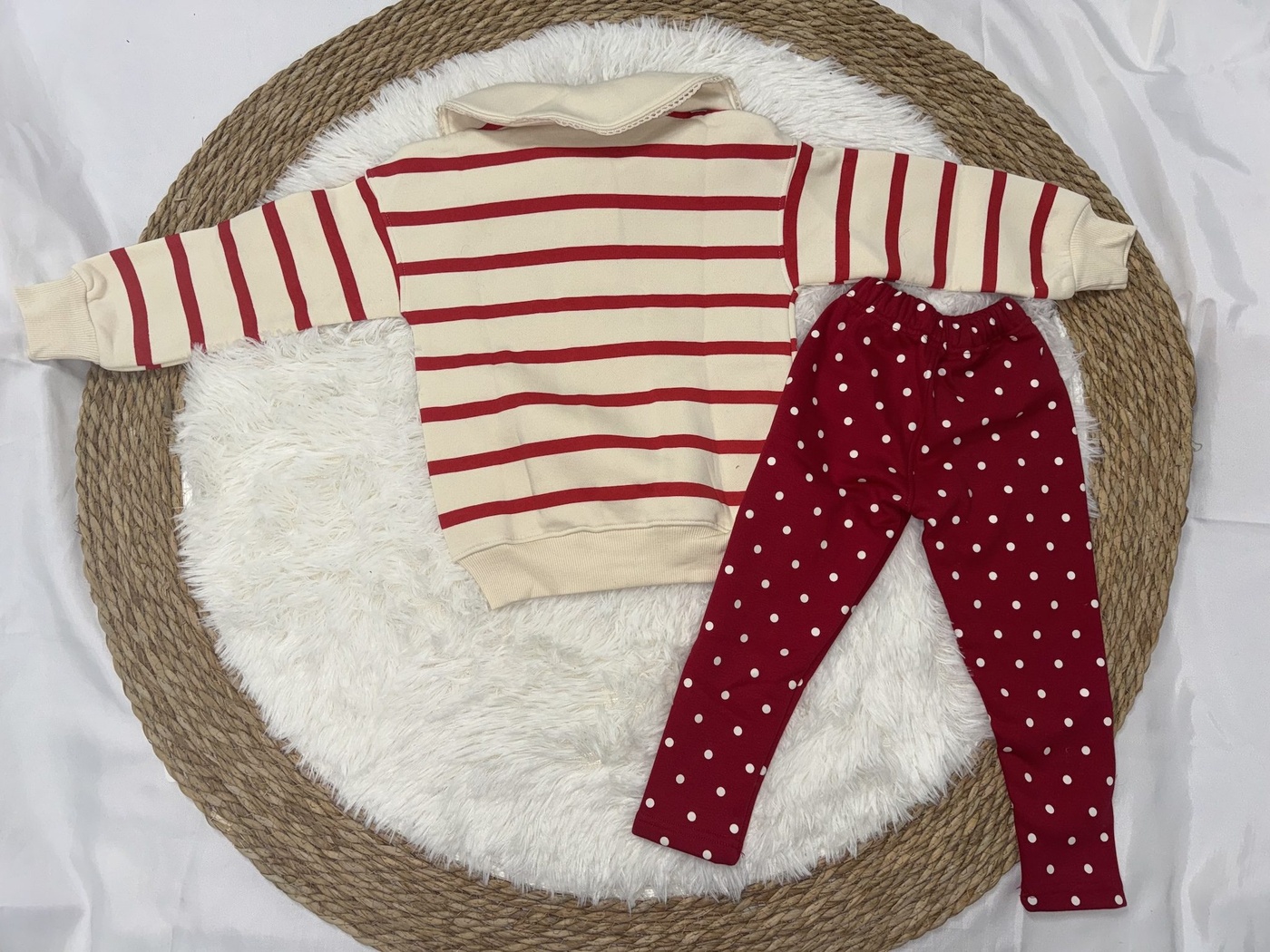 Minnie Mouse Collared Set Cream & Red - Girl (Polka Dot Pants)