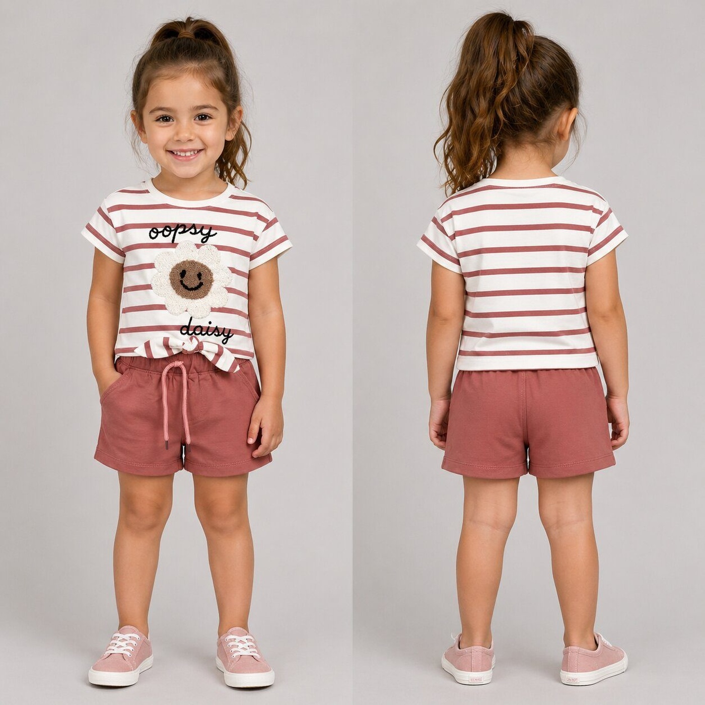 Oopsy Daisy Rose Shorts Set - Girl (Daisy Graphic)-06