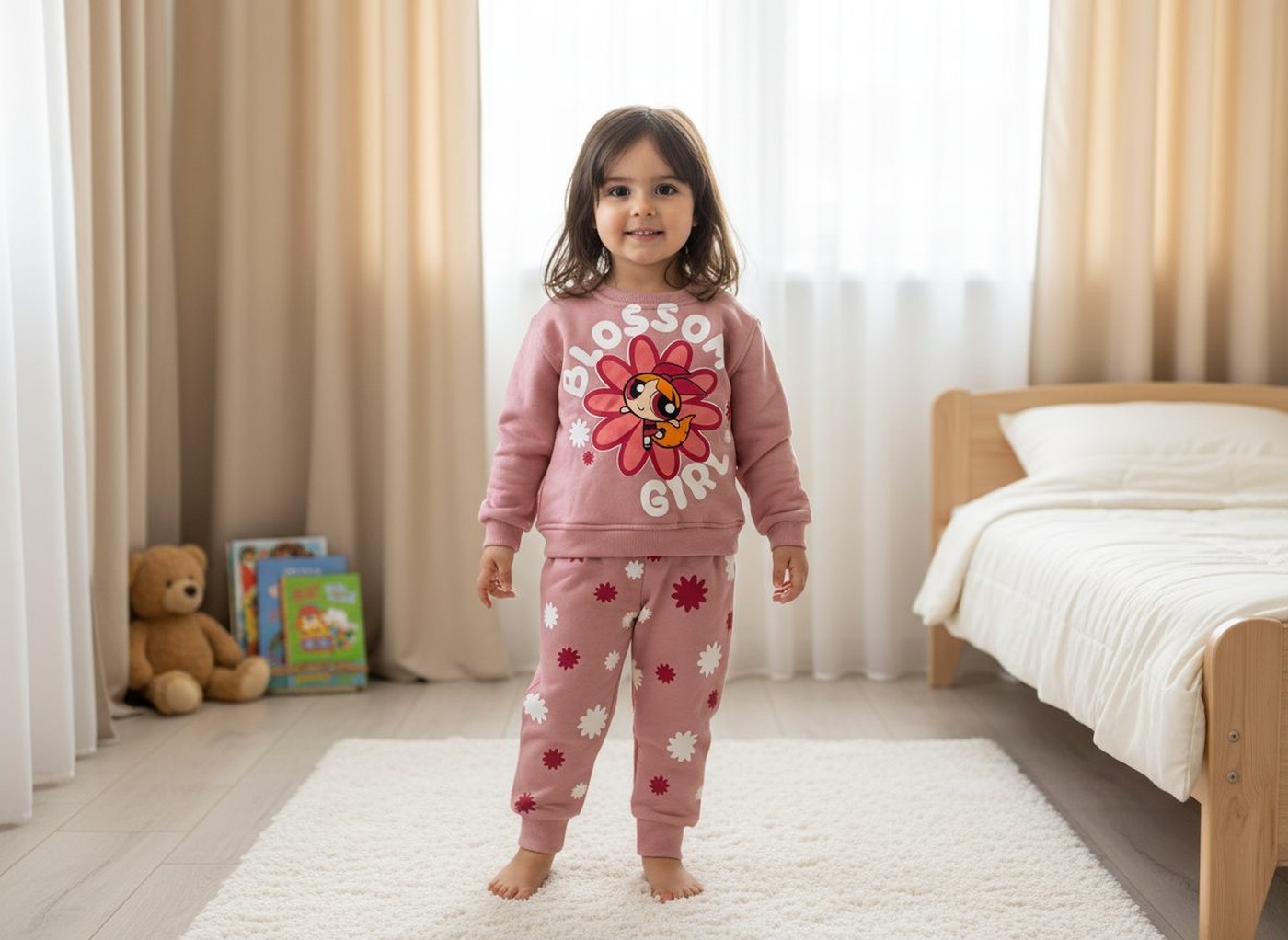 Powerpuff Blossom Pink Set - Girl (Flower Pants)