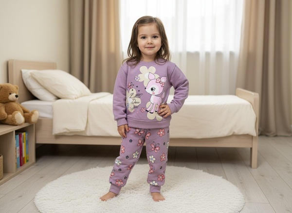 Little Deer Purple Set - Girl (Butterfly Pants)