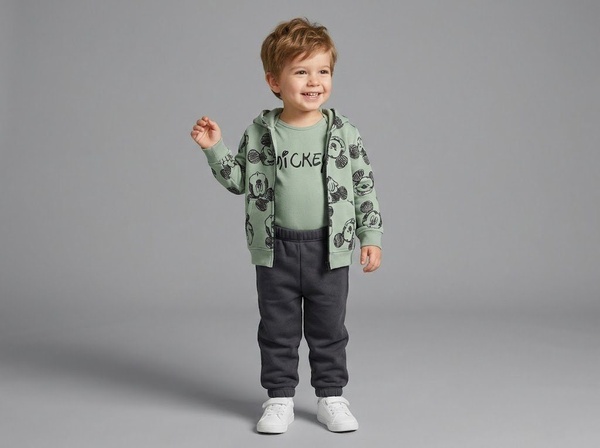 Mickey Mouse Green Vest Set - Baby Boy (Sleeveless)
