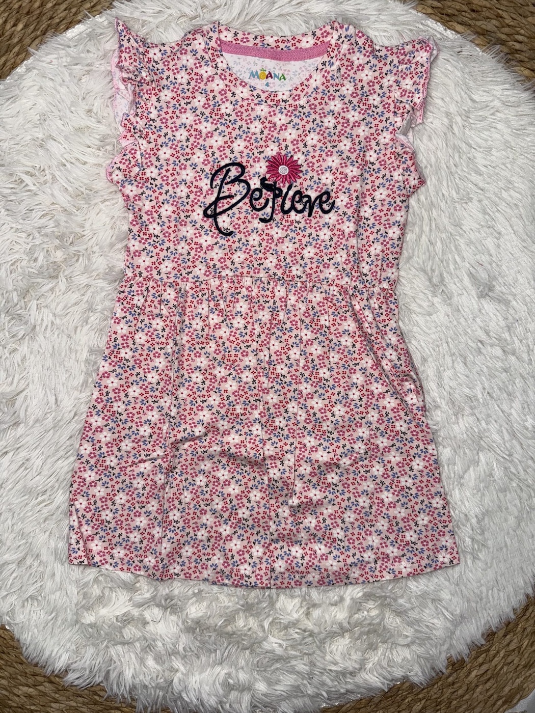 Bonjour Pink Dress - Girl (Floral)-08