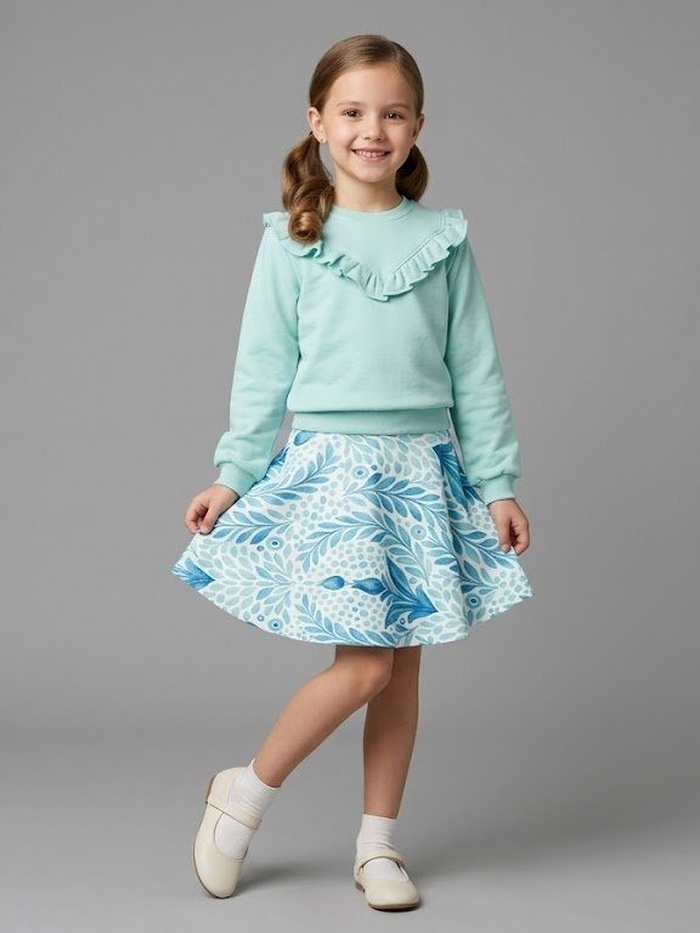 Mint Set - Girl (Leaf Skirt)