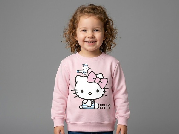Hello Kitty Bird Sweatshirt Light Pink - Girl (Sitting with Seagull)