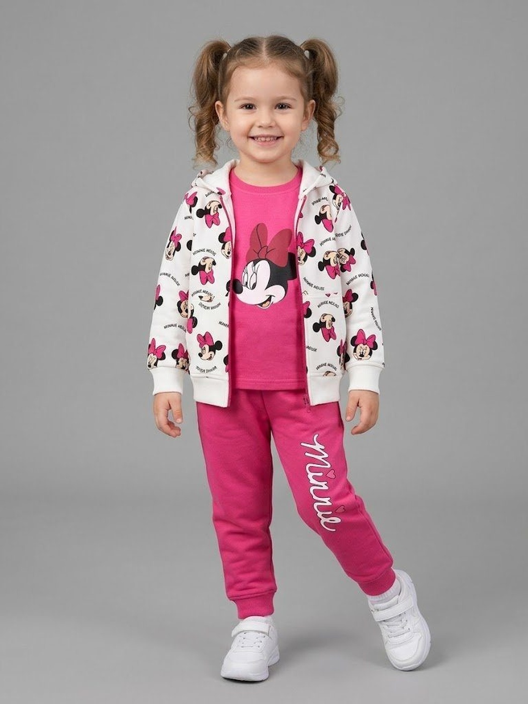 Minnie Mouse Hot Pink 3-Piece Set - Girl (Allover Print Hoodie)