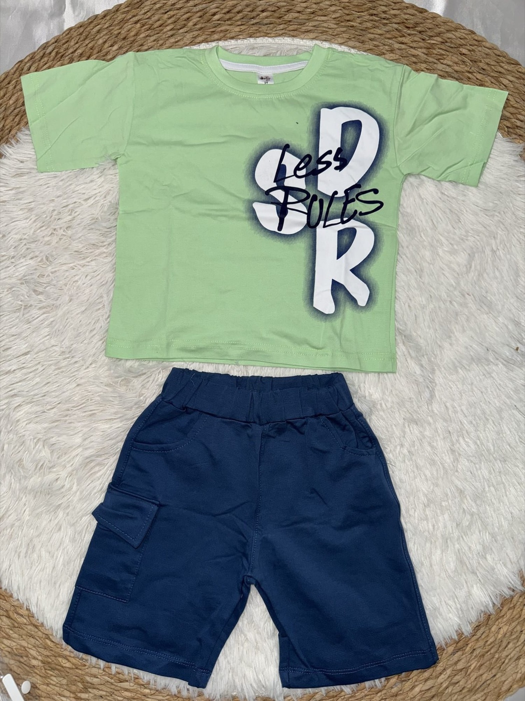 Less Rules Mint Shorts Set - Boy (Front Graphic)-08