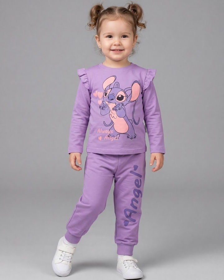 Angel Purple Set - Girl (Side Ruffles)
