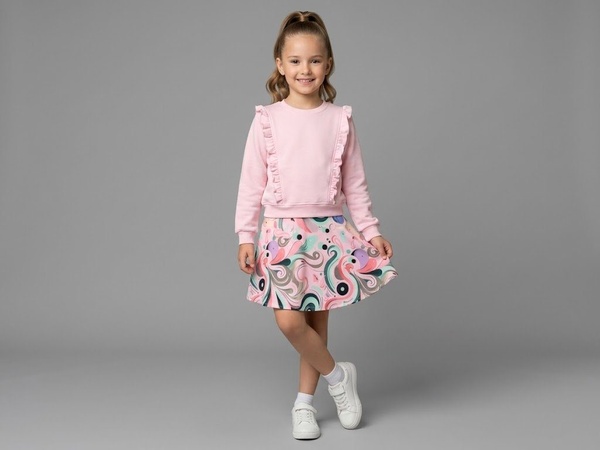 Pink Set - Girl (Abstract Skirt)