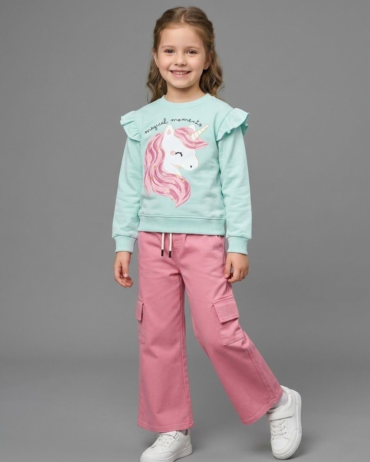 Magical Unicorn Set Mint - Girl (Pink Cargo Pants)