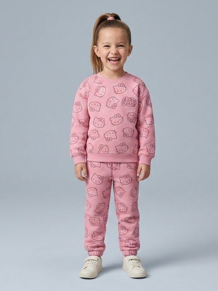 Hello Kitty Pink Set - For Girls (Pattern Print)