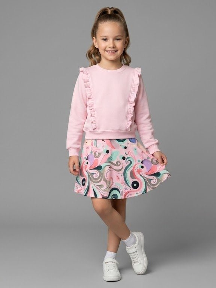 Pink Set - Girl (Abstract Skirt)