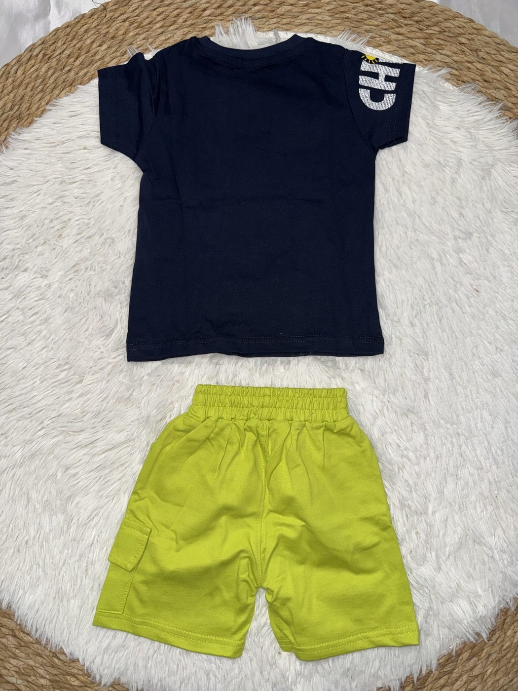 Summer Navy Shorts Set - Boy (Surf Graphic)-24M