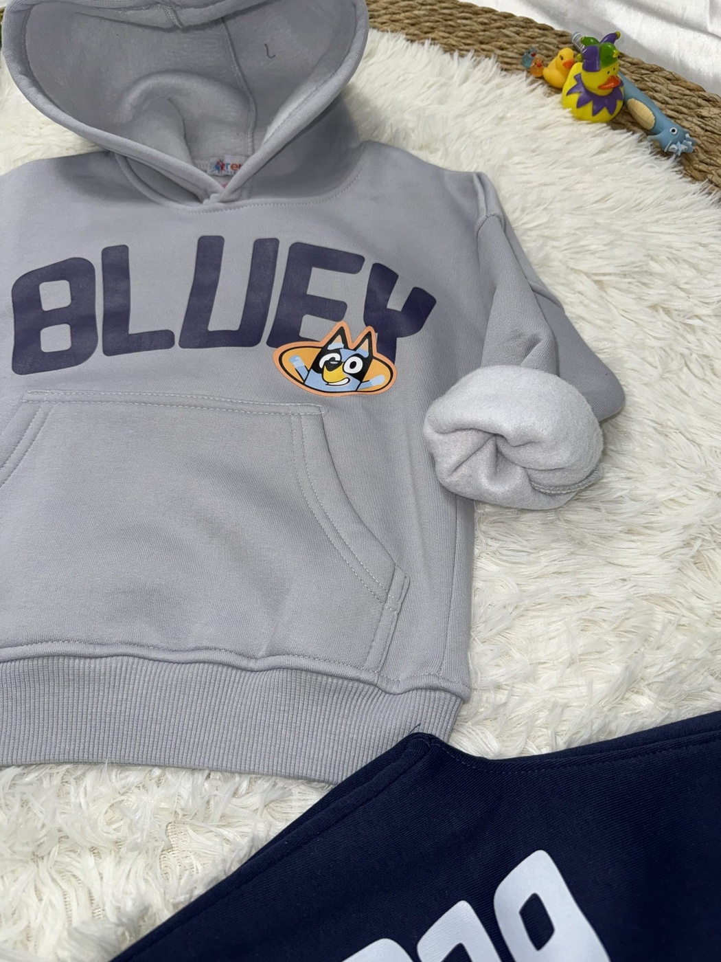 Bluey Grey Hoodie Set - Boy (Back Print)