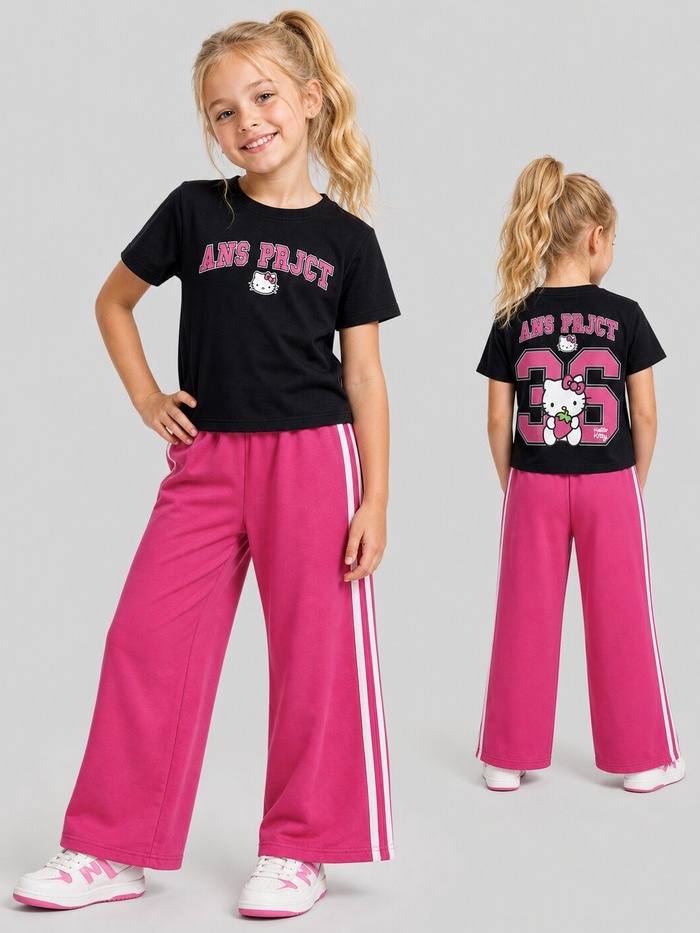 Hello Kitty Black and Pink Set - Girl (Back Graphic)