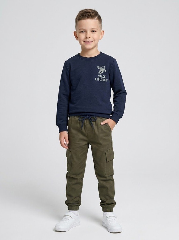 Space Explorer Set Navy - Boy (Olive Green Cargo Pants)