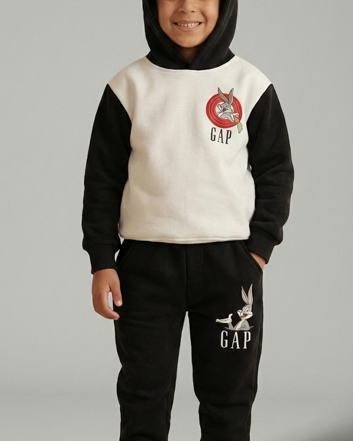 Looney Tunes White & Black Hoodie - Boy (Back Print)