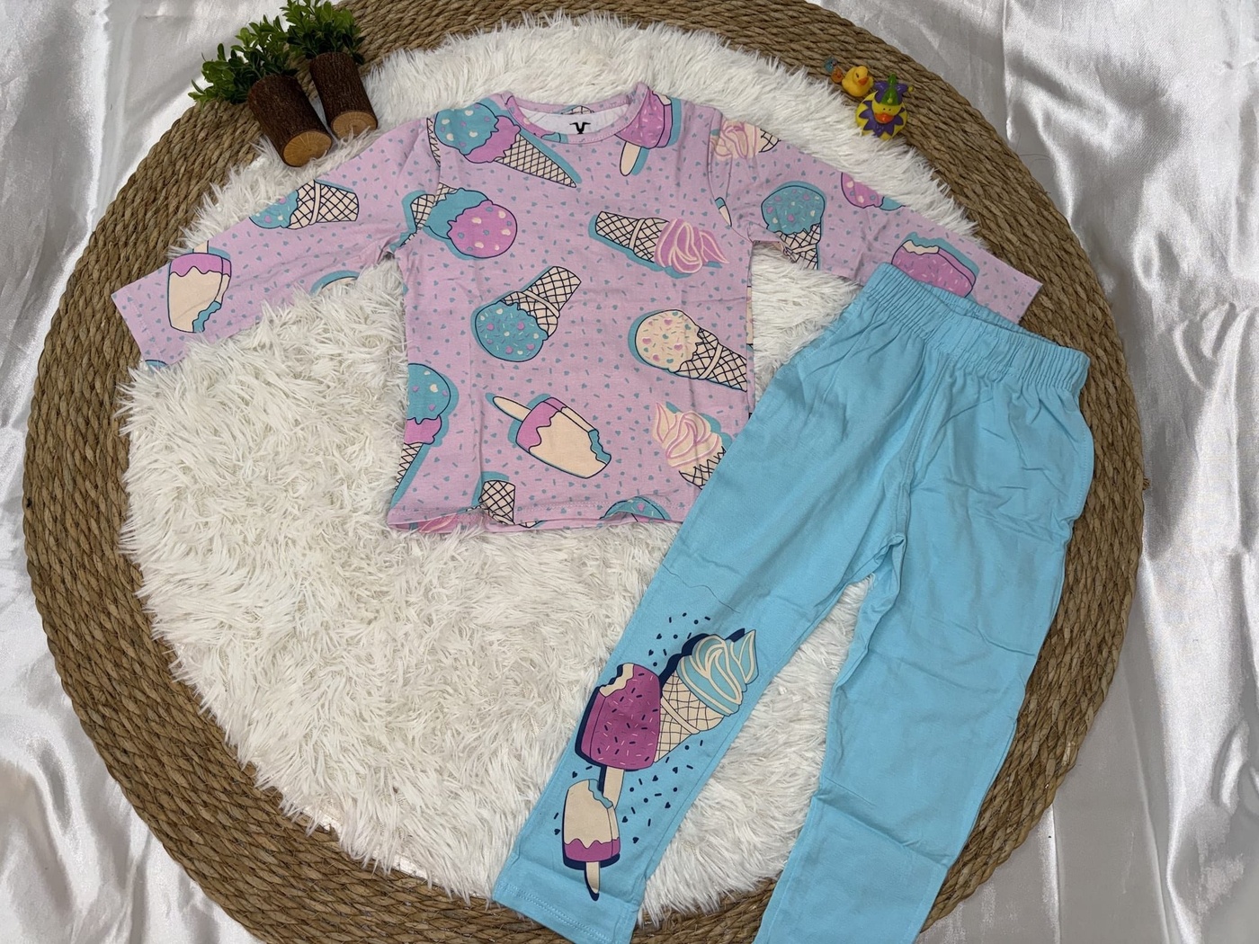 Ice Cream Pink Set - Girl (Ice Cream Pants)