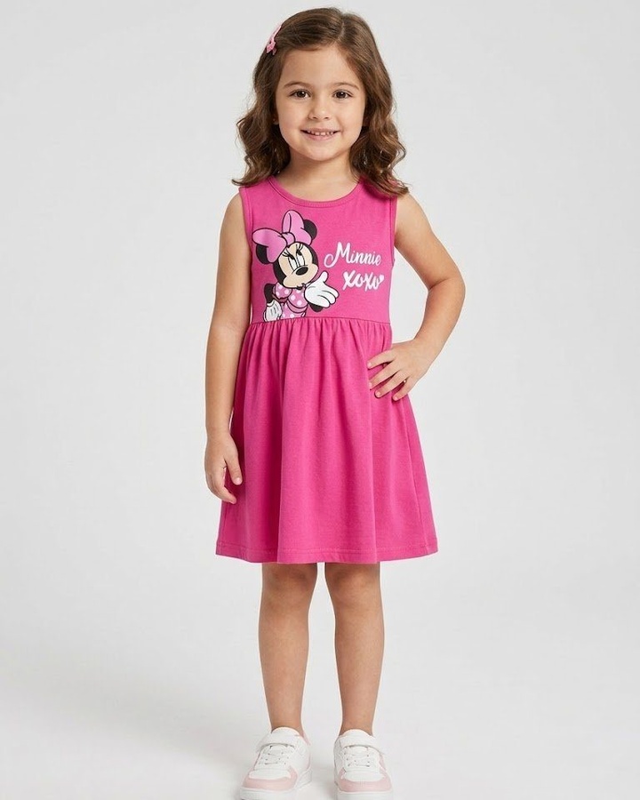 Brand Minnie Mouse Pink Dress - Girl (Front Graphic)