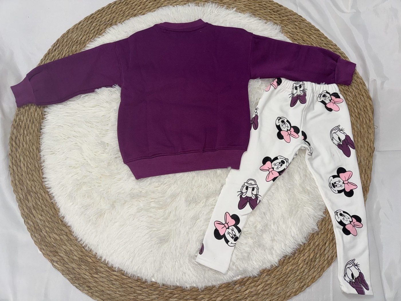 Minnie & Daisy Set Purple & White - For Girls (Patterned Leggings)