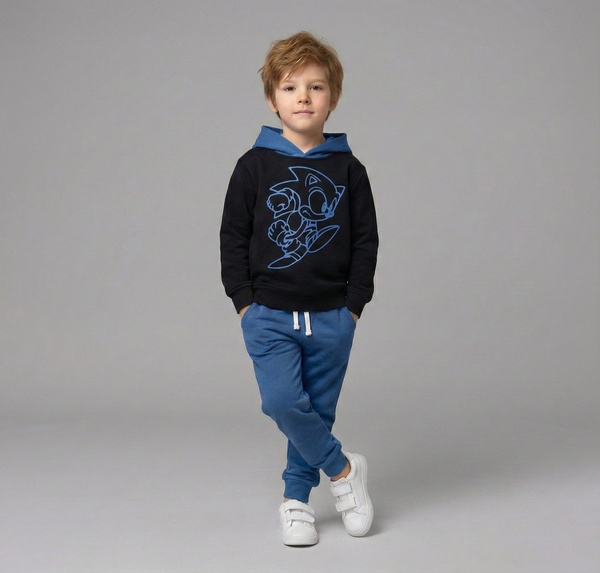 Sonic The Hedgehog Set Black & Royal Blue - Boy (Neon Outline Print)