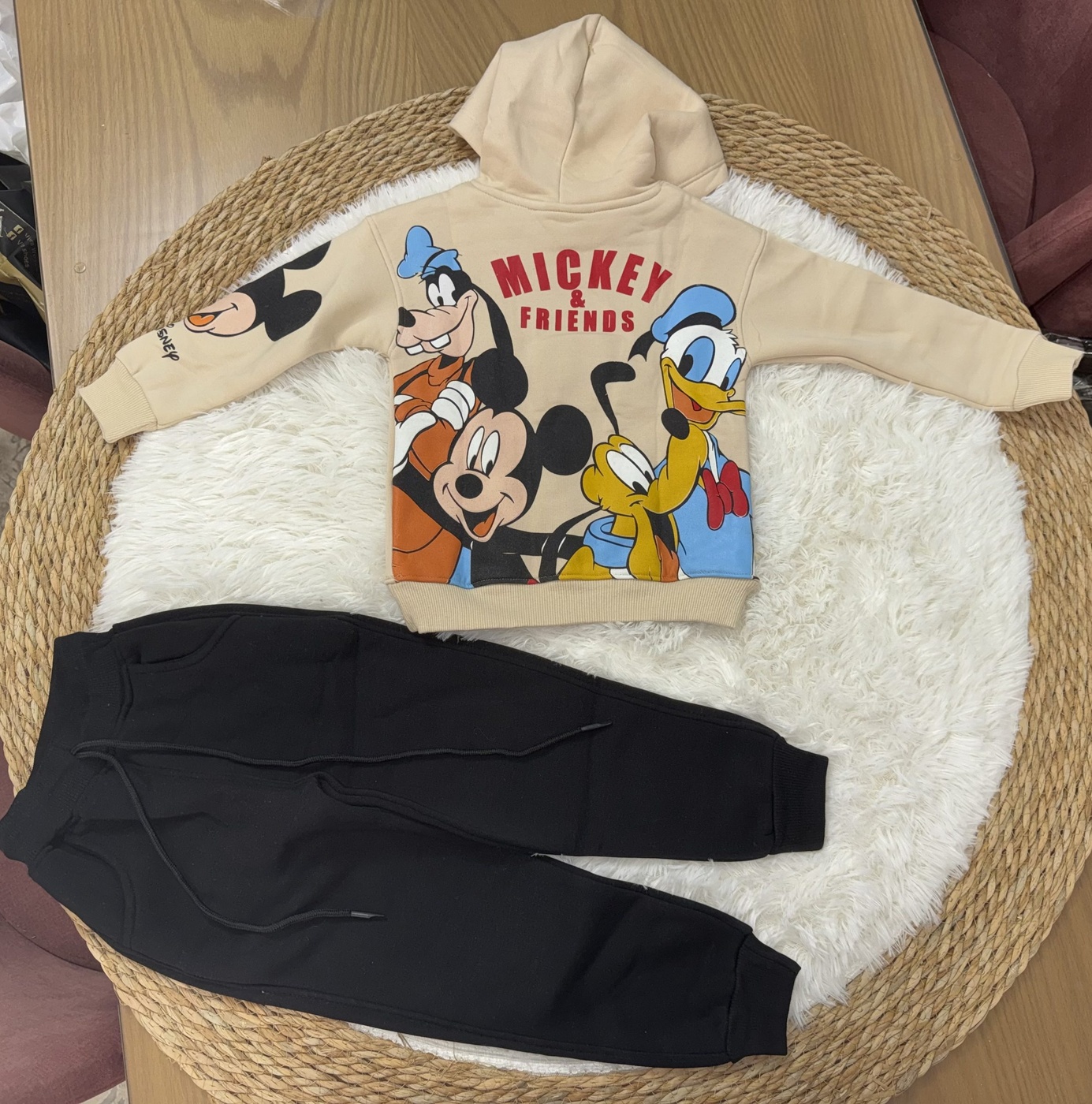 Mickey & Friends Beige Hoodie - Boy (Group Print)