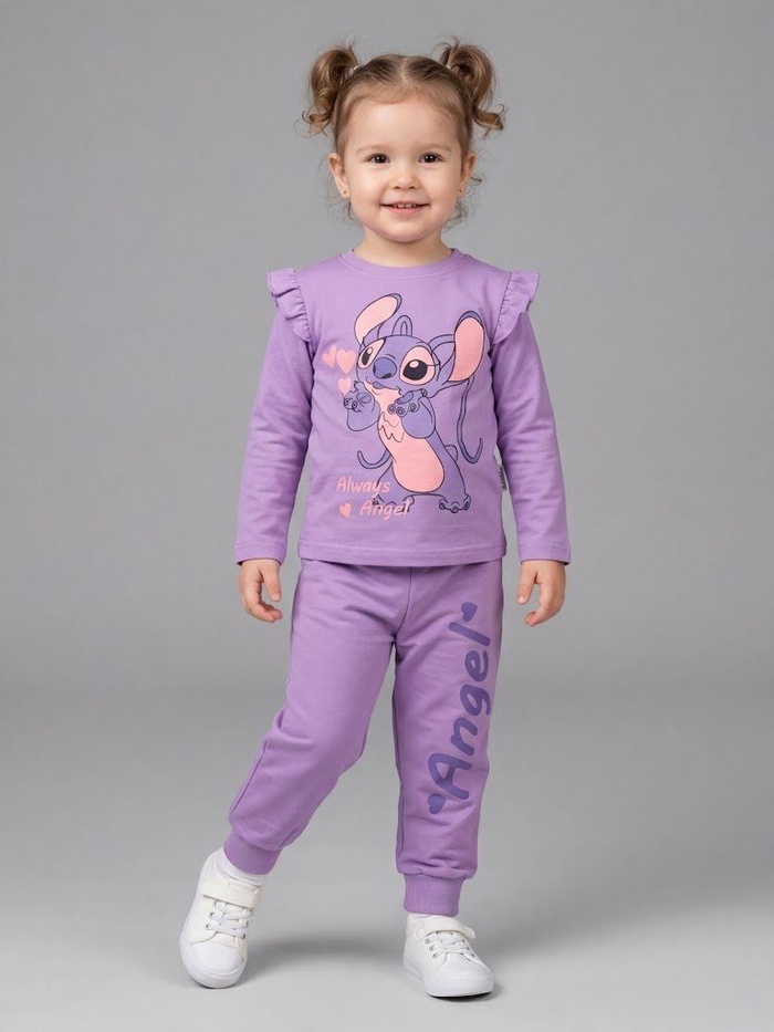 Angel Purple Set - Girl (Side Ruffles)