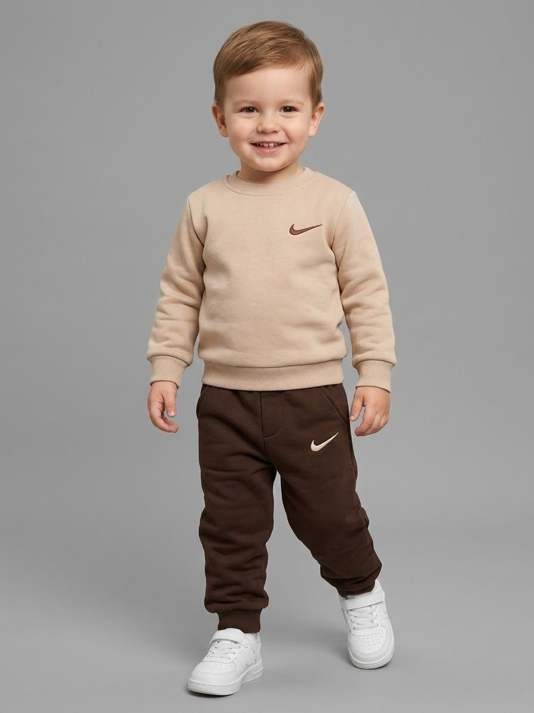 Minimalist Sport Set Beige - Boy (Brown Pants)