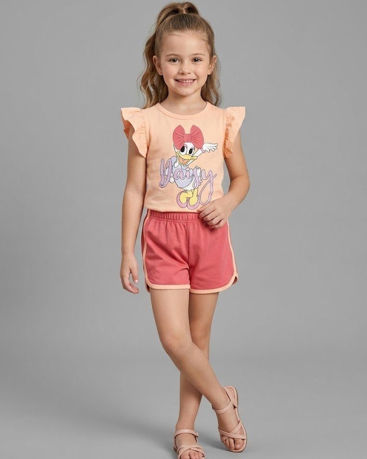 Daisy Duck Peach Set - Girl (Ruffle Sleeves)