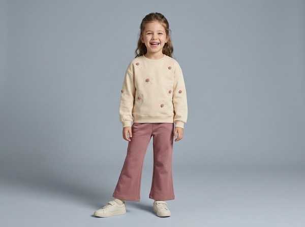 3D Flower Beige Set - Girl (Embroidered)