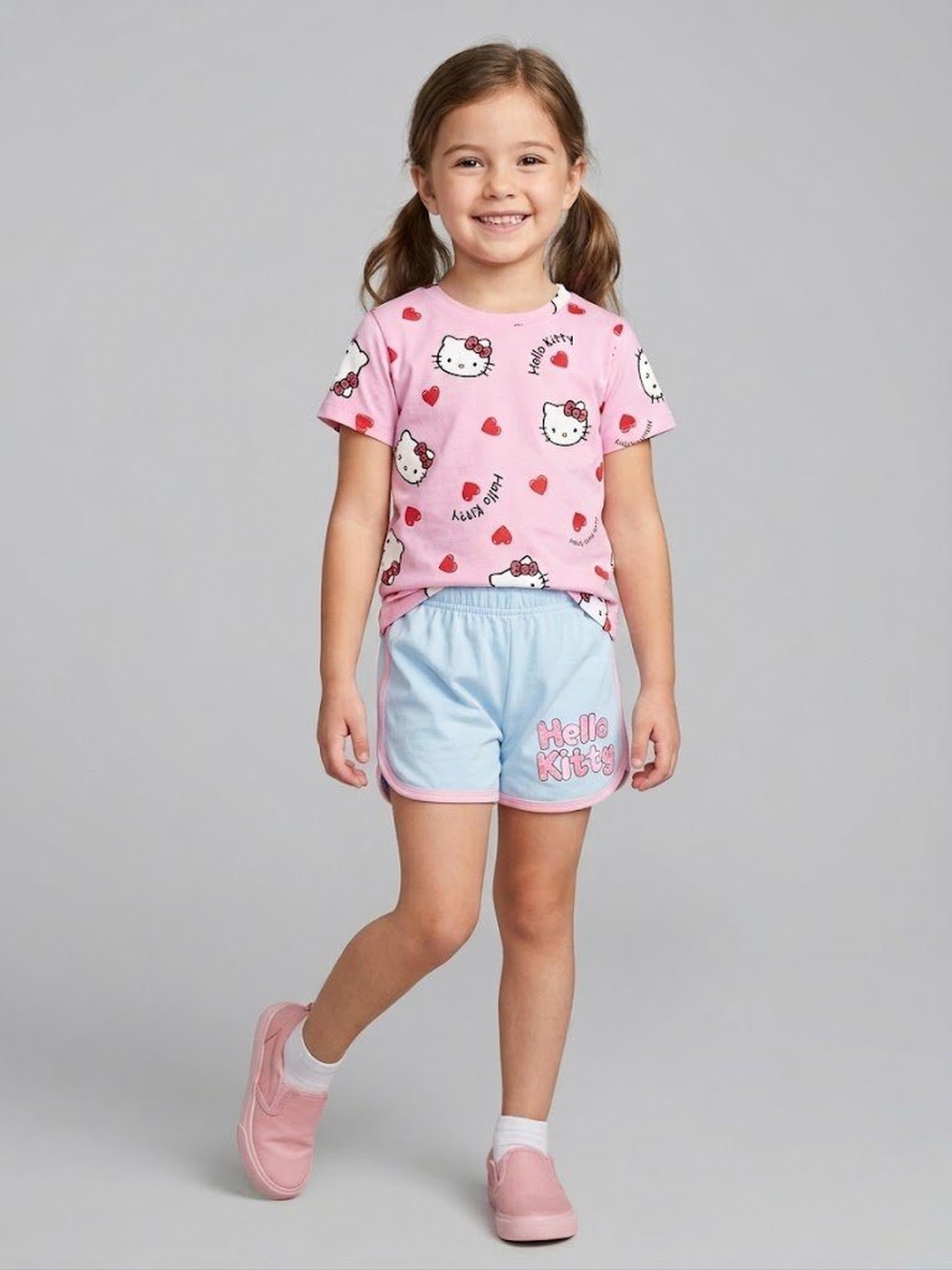 Hello Kitty Pink Set - Girl (Blue Shorts)