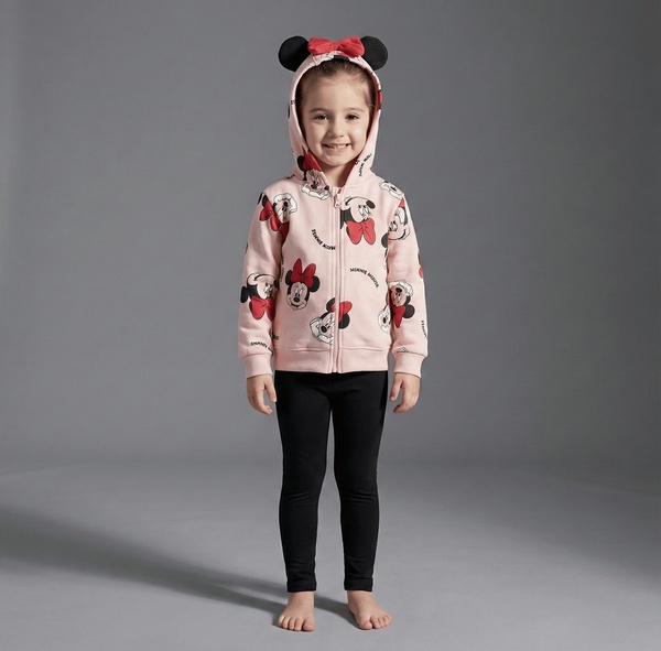 Minnie Mouse Pink Zip Hoodie - Girl (All Over Print)