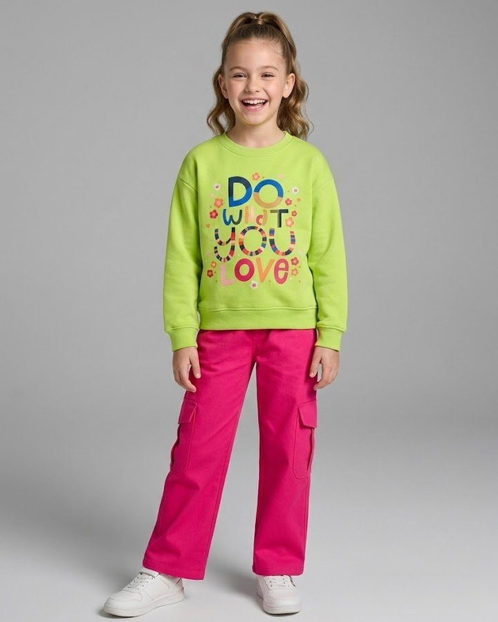 Do What You Love Set Lime Green - Girl (Hot Pink Cargo Pants)