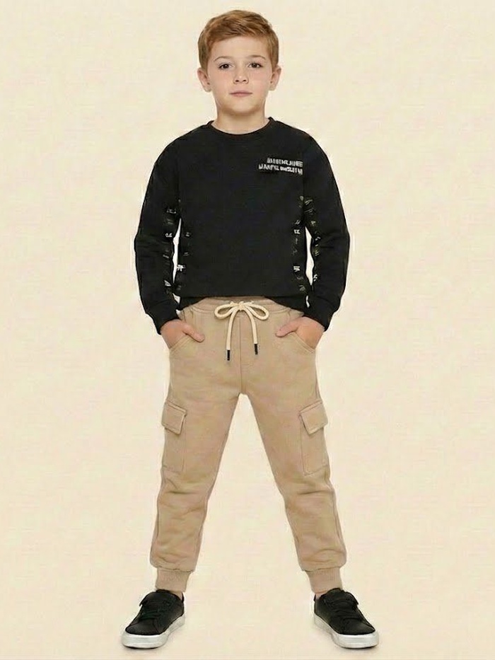 NYC Black Set - Boy (Beige Pants)