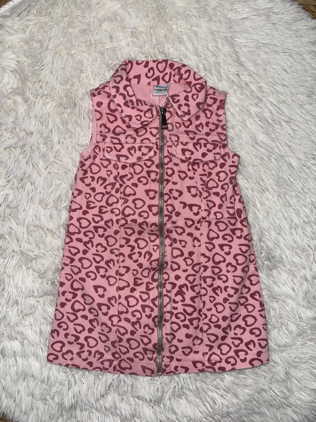 Leopard Pink Zip Dress - Girl (Collared)-08
