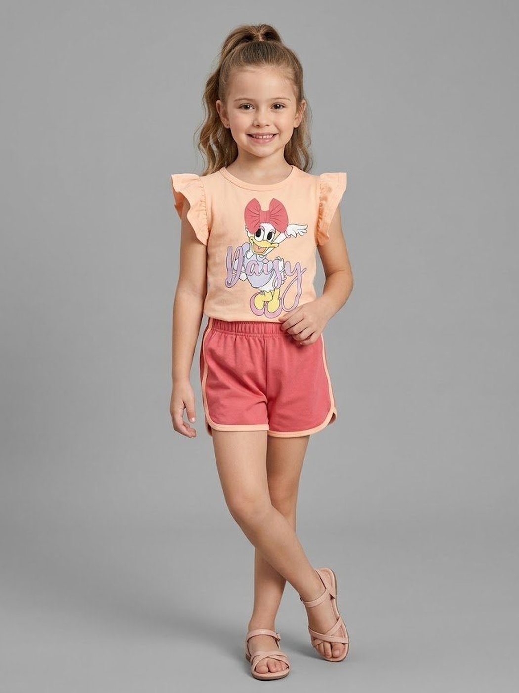 Daisy Duck Peach Set - Girl (Ruffle Sleeves)