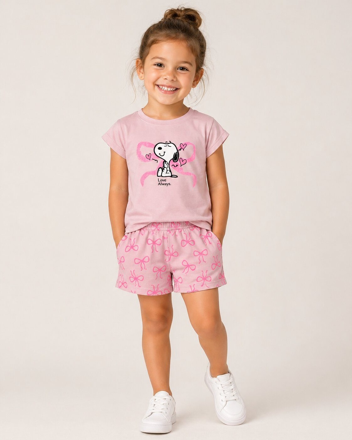 Love Pink Shorts Set - Girl (Bow Shorts)-08