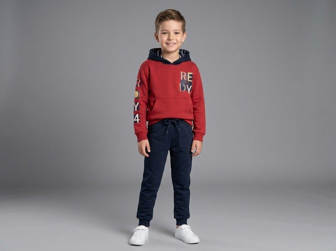 Ready Red Set - Boy (Colorblock Hood)