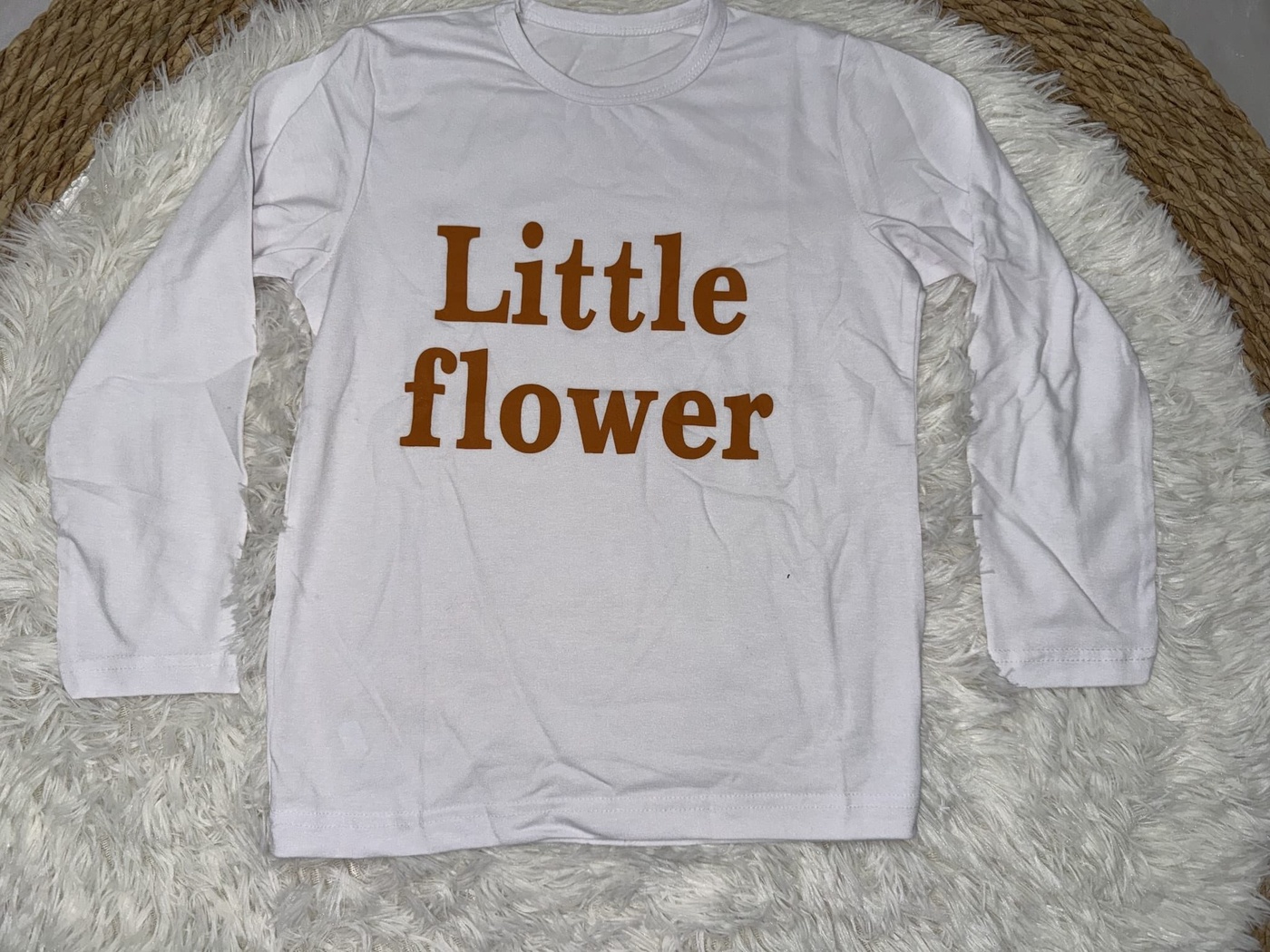 Floral Ruffle 3-Piece Set Beige - Girl ("Little Flower" Inner Shirt)