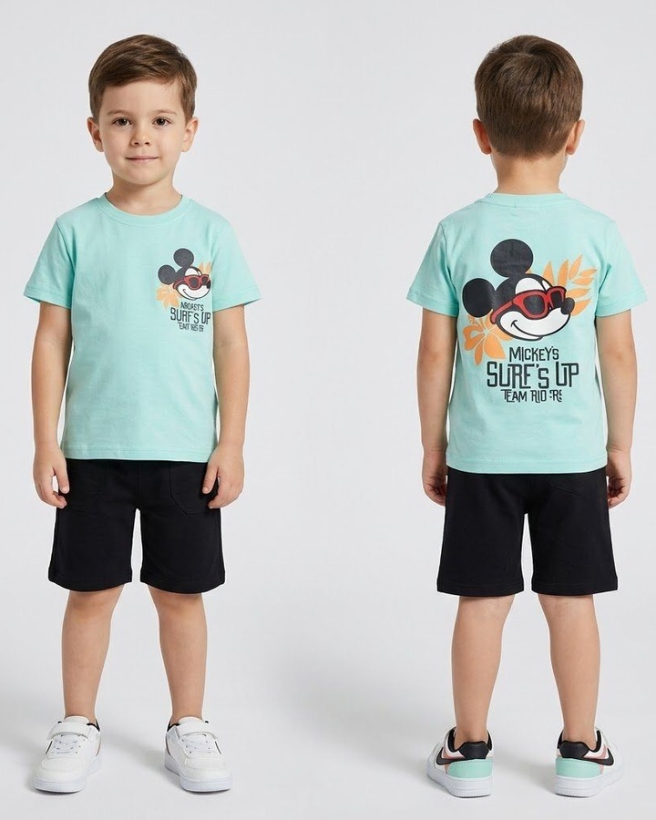 Mickey Surf's Up Mint Set - Boy (Front and Back Graphic)