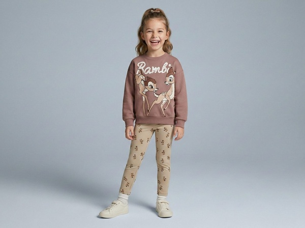 Bambi Set Dusty Rose - For Girls (Floral Pattern Pants)