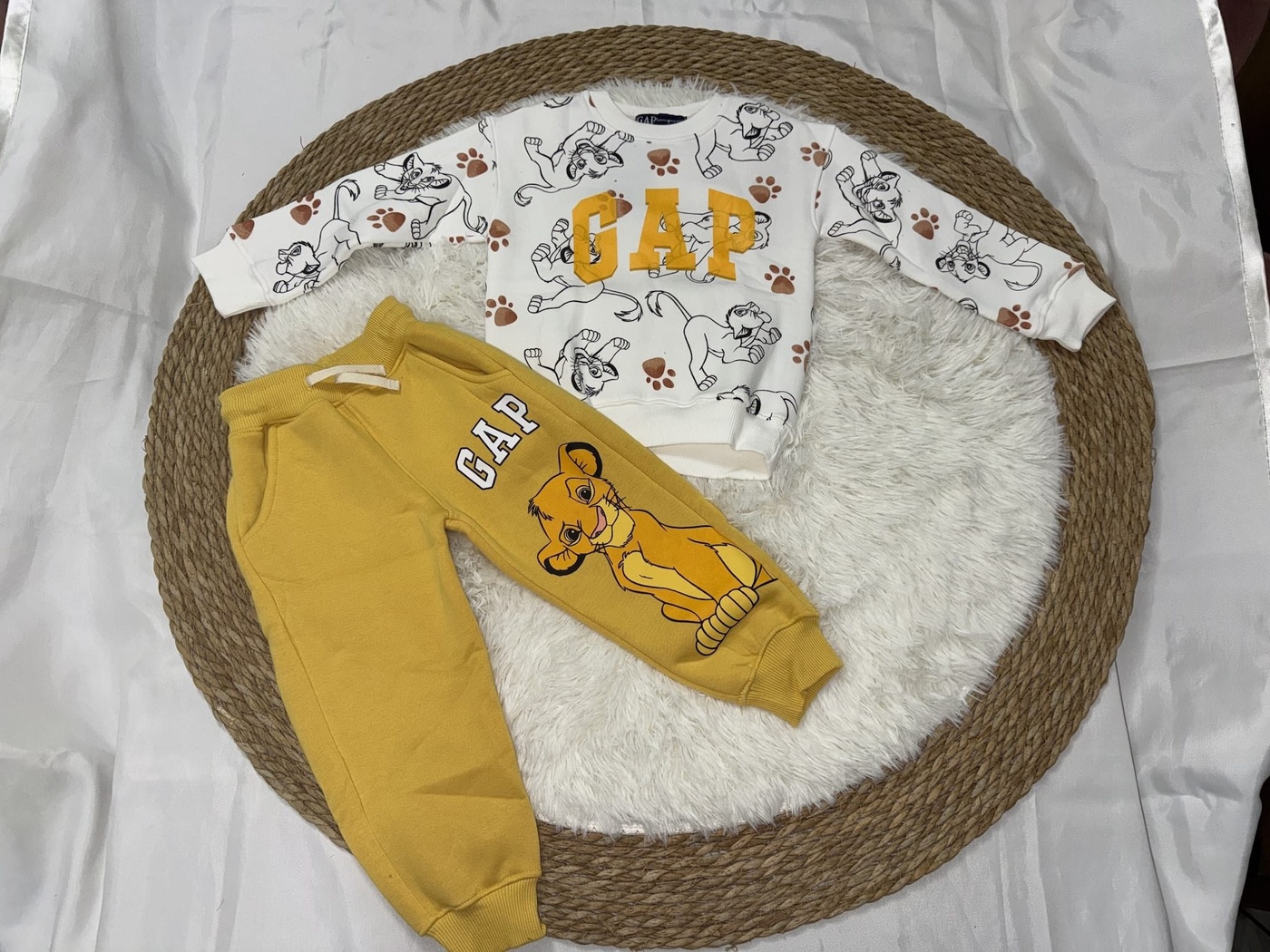 Lion King Set White & Yellow - For Boys (Simba Pattern)