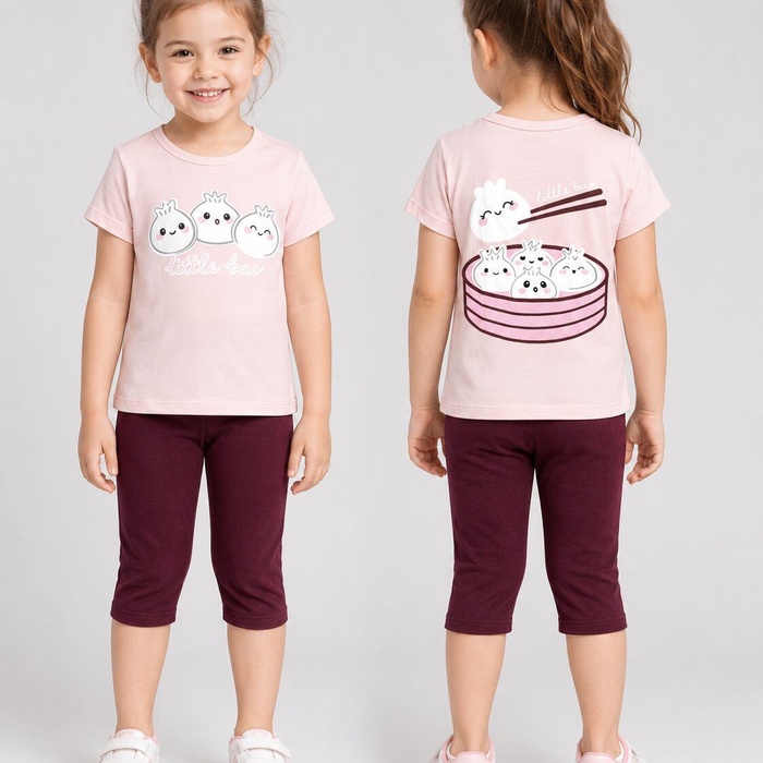 Little Bao Pink Set - Girl (Back Bowl Graphic)
