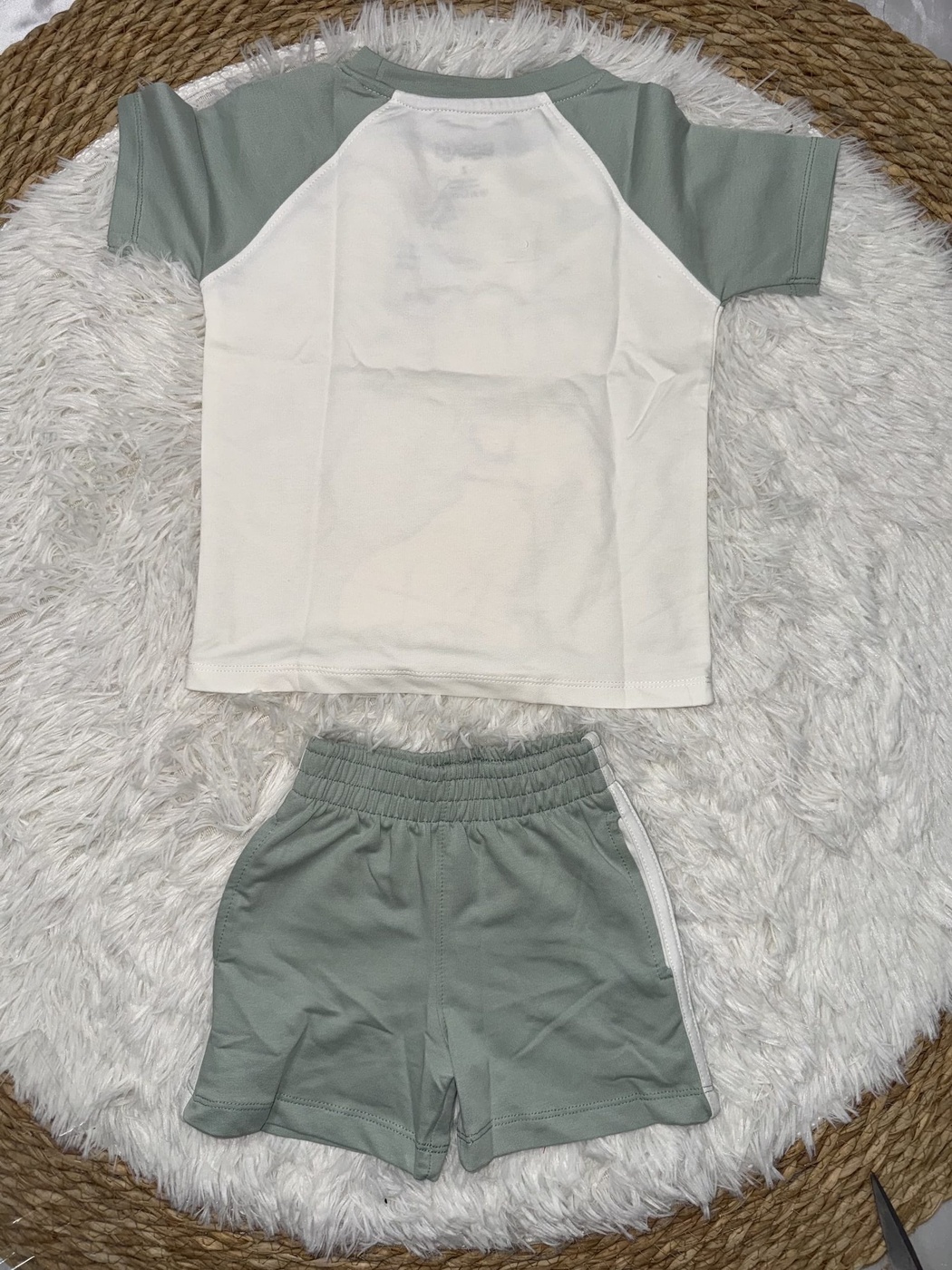 Lion King Green Raglan Shorts Set - Boy (Front Graphic)-06